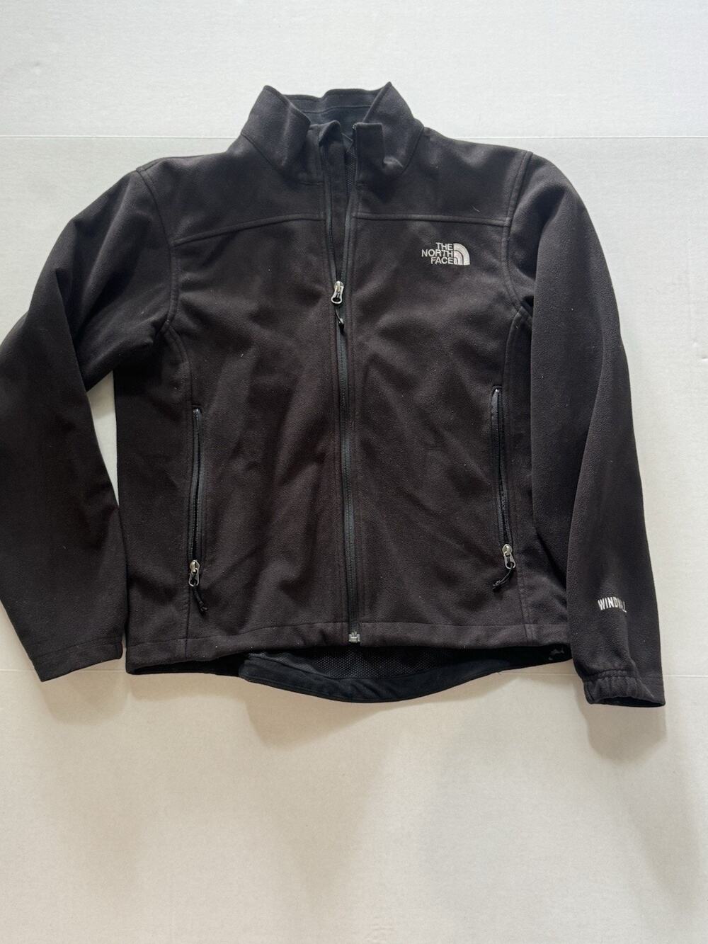 The North Face Windwall Fleece Jacket Black Medium Full Zip Outdoor Warm Layer